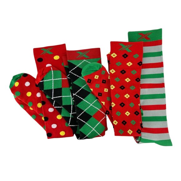 Christmas Compression Socks UNISEX Mens 6-9 Womens 7-12 4 pairs extreme fit - Picture 3 of 6